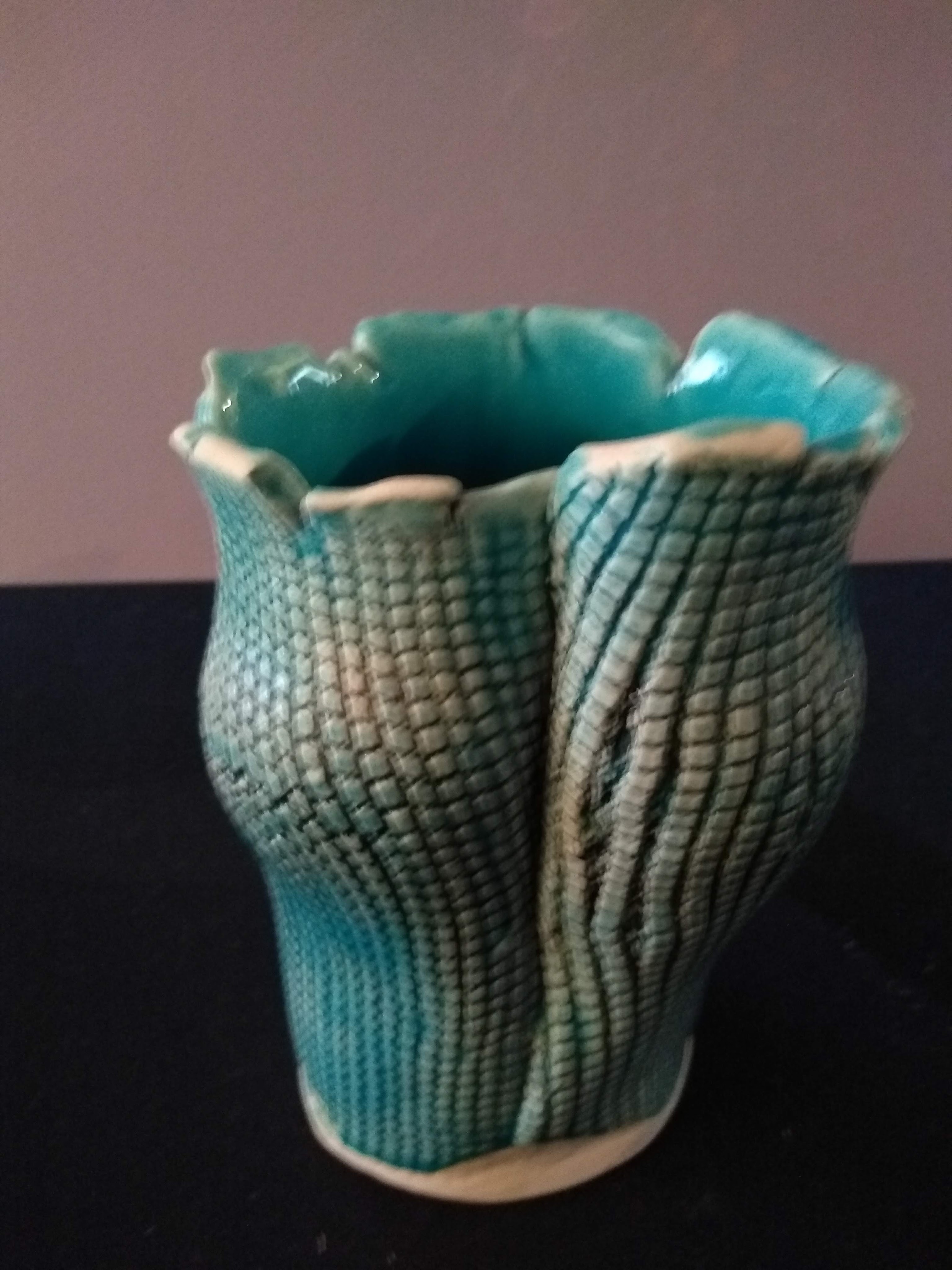 Hand thrown clay piece